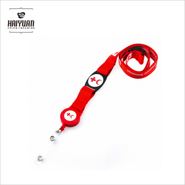 Lanyard unique avec porte-badge rétractable rond